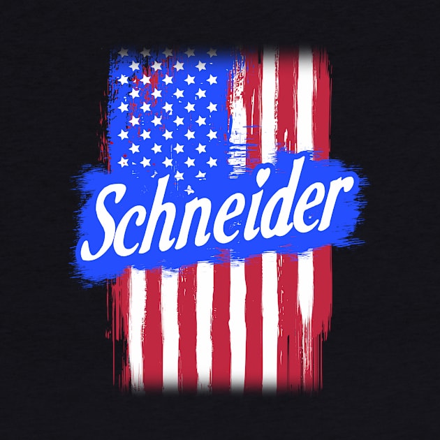 American Flag Schneider Family Gift For Men Women, Surname Last Name by darius2019